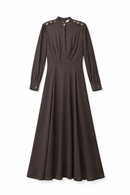 SOIE GROMMET TRIMMED SATIN DRESS