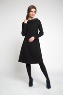 STATIC VELVET RUFFLE BOW DRESS