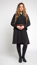 STATIC BUTTONDOWN CAPE DRESS