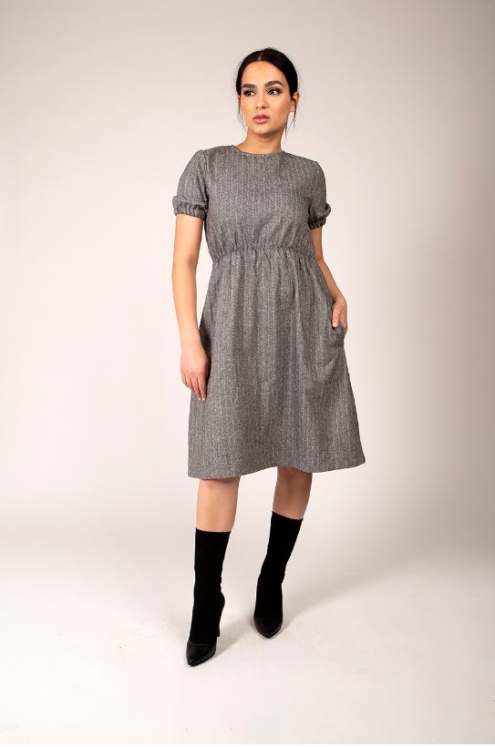 STATIC OPEN BACK TWEED DRESS