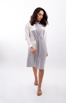 STATIC WAISTED POCKET SHIRT DRESS COLORBLOCK