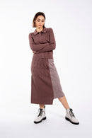 STATIC TWO TONE PINCHED KNIT SKIRT