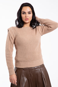 STATIC PADDED SHOULDER SWEATER