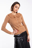STATIC RUFFLE COLLAR CARDI