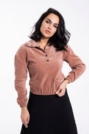 STATIC THICK RIBBED COLLAR TOP