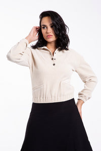 STATIC THICK RIBBED COLLAR TOP