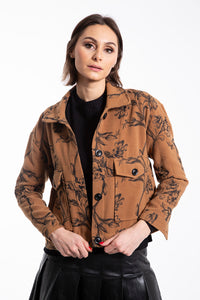 CONCEPT FLORAL CROPPED BLAZER
