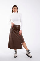 STATIC SUEDE LEATHER COMBO SKIRT