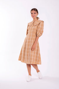 STATIC PLAID COLLAR DRESS