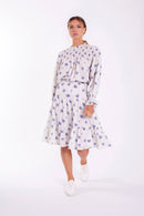 STATIC ELASTIC WAIST TIERED SKIRT