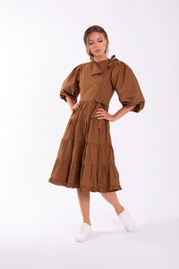 STATIC SIDE BUTTON TIERED DRESS