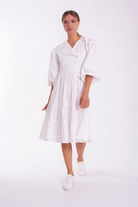 STATIC SIDE BUTTON TIERED DRESS