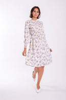 STATIC RUCHED FLORAL DRESS