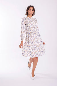 STATIC RUCHED FLORAL DRESS