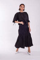 STATIC DRAWSTRING BUTTON BLOUSE
