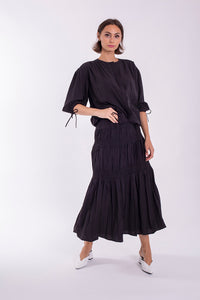 STATIC DRAWSTRING BUTTON BLOUSE