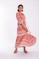 STATIC CONTRAST TRIM MAXI DRESS