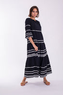 STATIC CONTRAST TRIM MAXI DRESS