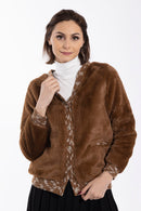 STATIC FURRY CARDIGAN W TRIM