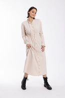 STATIC SMOCKED WAIST SWEATSHIRT DRESS