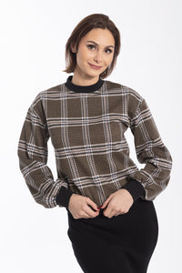 STATIC PLAID TOP