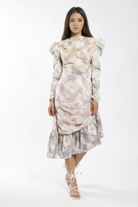 STATIC TIE DYE DRAPE DRESS