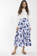 STATIC BOLD FLORAL PRINCESS SEAM MIDI SKIRT
