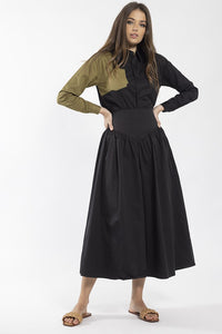 STATIC V YOLK MIDI SKIRT