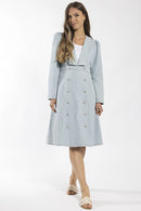 STATIC DENIM SCALLOPED DRESS