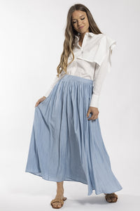 STATIC CRINKLE MIDI SKIRT