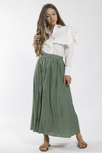 STATIC CRINKLE MIDI SKIRT