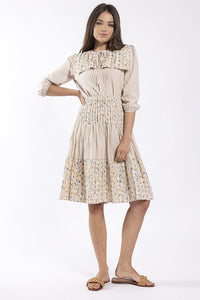 STATIC FLORAL COLLAR BLOUSE STONE MULTI