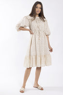 STATIC MULTI FLORAL DRAWSTRING DRESS