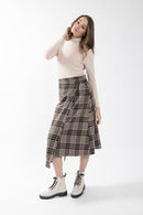 STATIC PLAID BUCKLE SKIRT