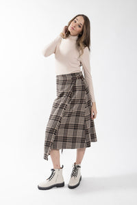 STATIC PLAID BUCKLE SKIRT