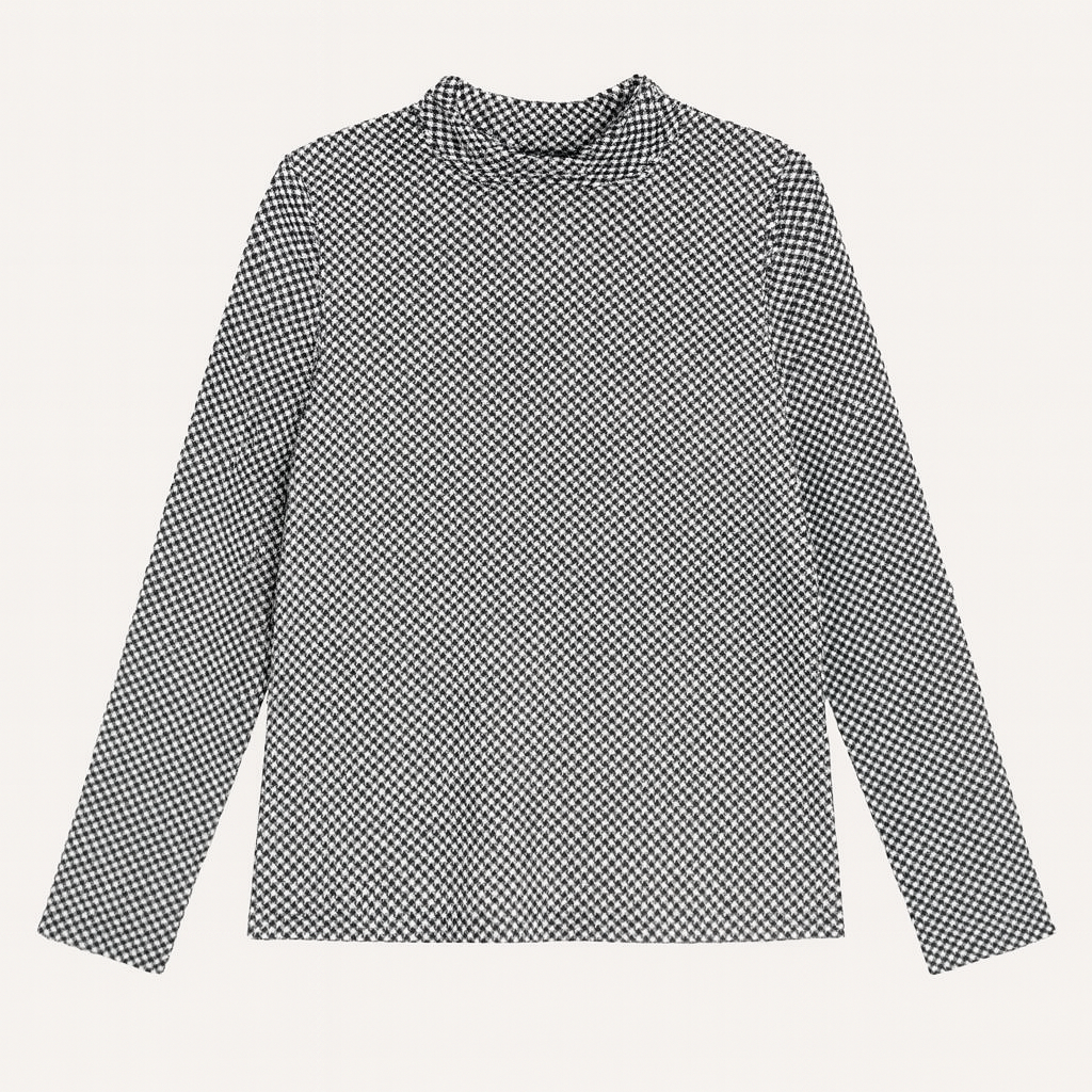 STATIC GINGHAM TURTLENECK