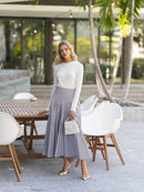 LEVEL CIRCLE PANEL STRIPED SKIRT