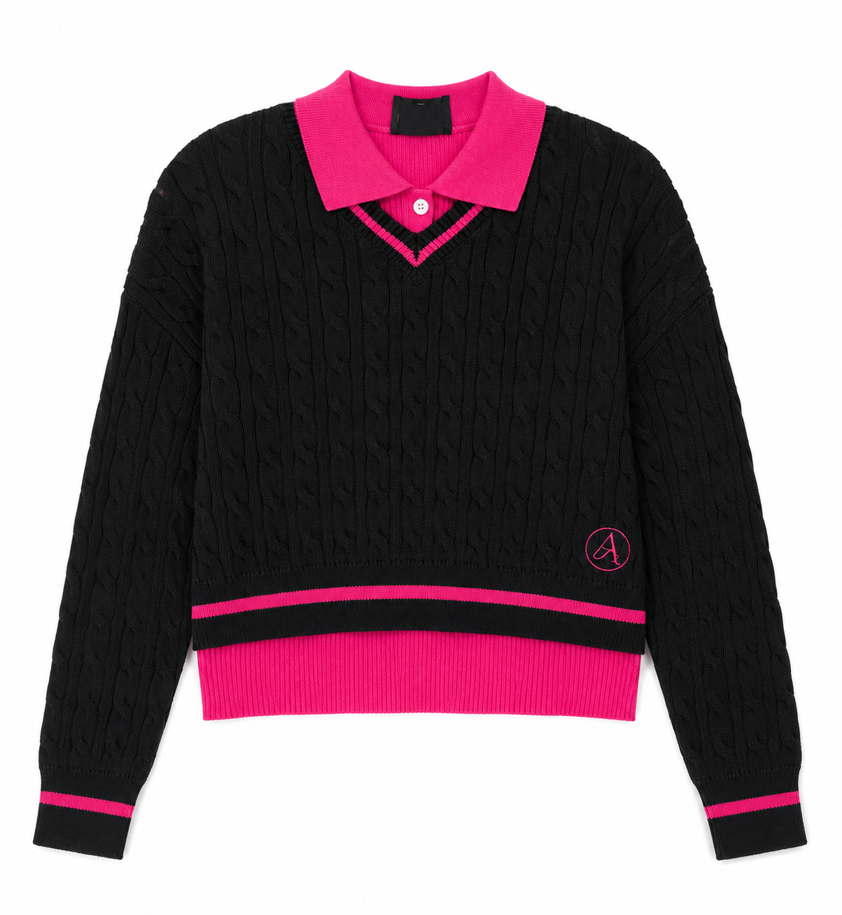 ASPIRE LAYERED COLLAR POLO KNITWEAR