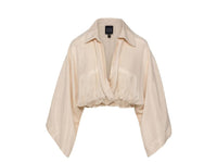 ACCESS BEIGE CROPPED TOP W ELASTIC WAIST