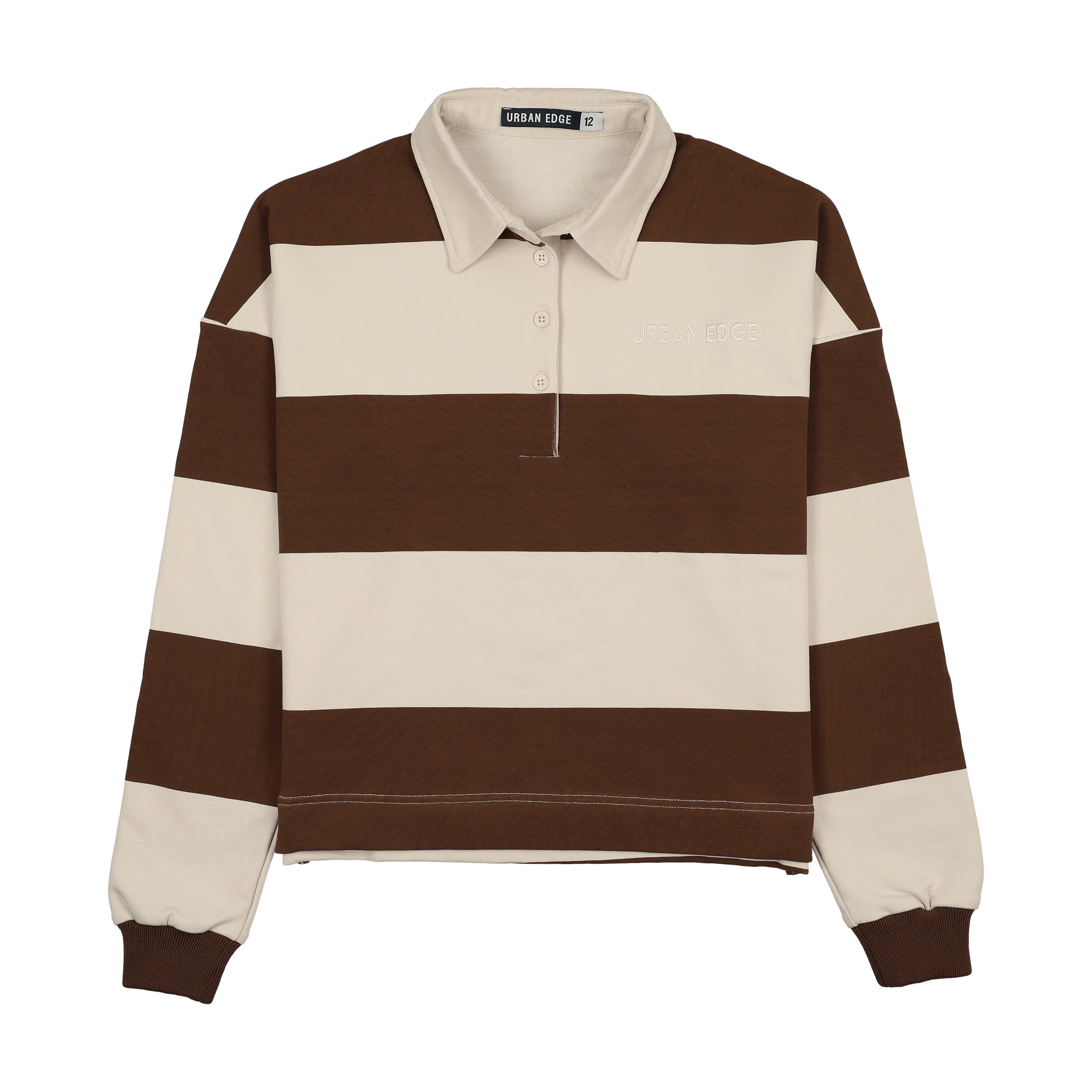 URBAN EDGE STRIPED RUGBY SWEATSHIRT
