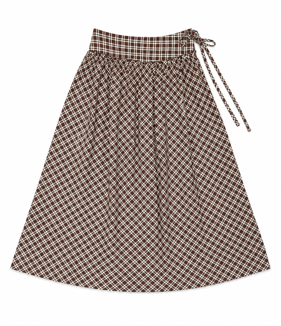 GOLD THREAD PLAID MIDI SKIRT