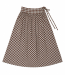 GOLD THREAD PLAID MIDI SKIRT
