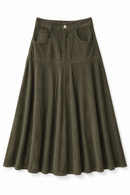 GOLD THREAD CORDUROY YOLK SKIRT