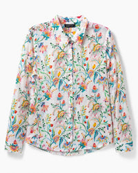 AP.NY PRINTED BUTTONDOWN TOP W ROLL-UP SLEEVE