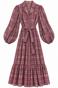 THE KORNER PRINTED DROP RUFFLE DRESS