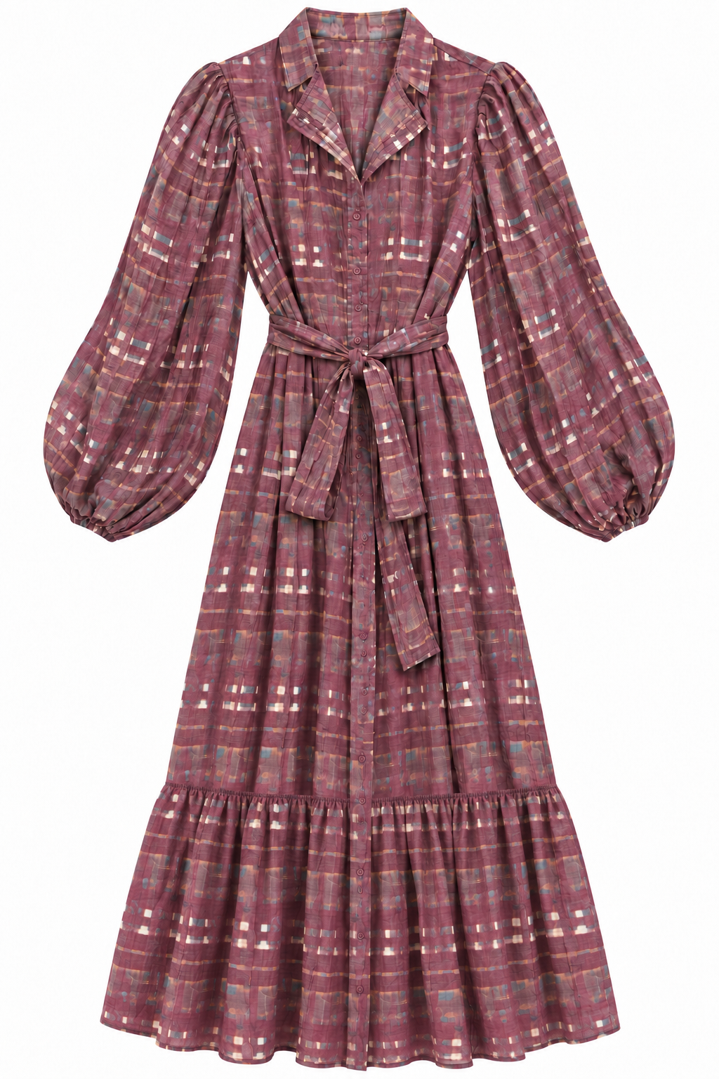 THE KORNER PRINTED DROP RUFFLE DRESS