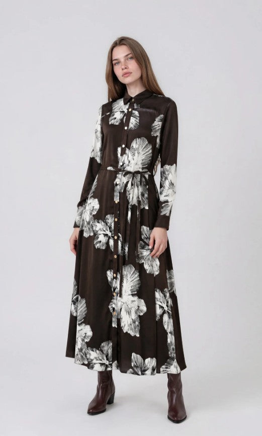UNAYA FLORAL TAMARA SILKY DRESS