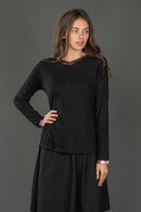 MADISON & PARK COTTON SHIRT WITH PINK METALLIC TRIM