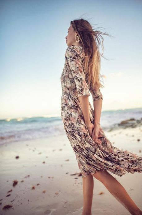 THIRD FLORAL SMOCKED DRESS