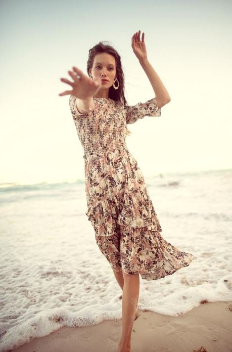 THIRD FLORAL SMOCKED DRESS